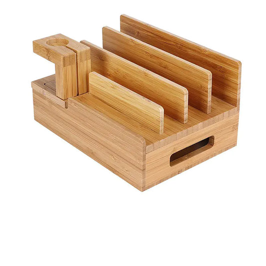 Wooden Phone Stand with Multi-Function Charging Box
