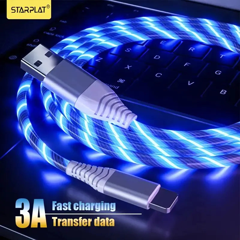 1M LED USB Type C Fast Charging and Data Cable