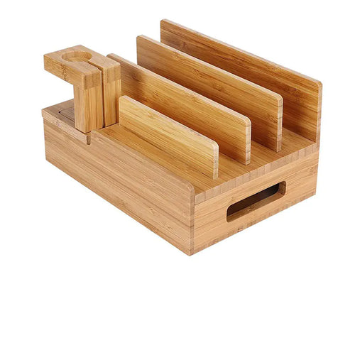 Wooden Phone Stand with Multi-Function Charging Box