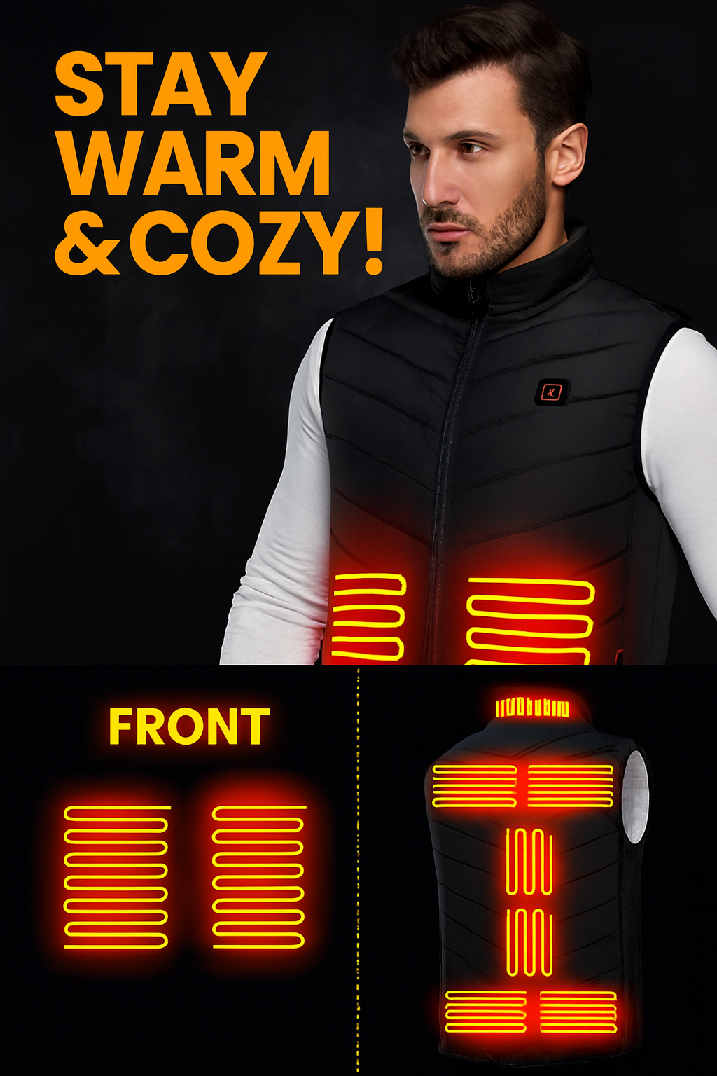 Stay Cozy. Save Cash. That’s Our Heat Promise. Unisex USB Heated Winter Jacket – Stylish and Warm for Outdoor Adventures